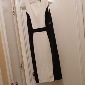 New York & Company Black and White Sheath Dress
